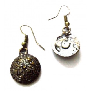 TINY Antique Gold Earring Jhumki Contemporary Jewelry Hook Drop Dangle EA218